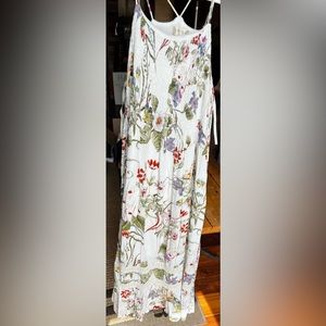 Floral white maxi dress
